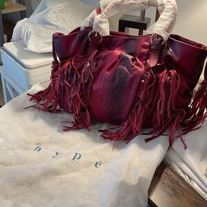 Hype Red Fringe Tote Bag